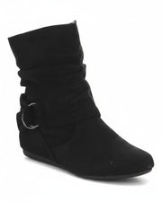 Women's Mid-Calf Flat Heel Side Zipper Slouch Boots