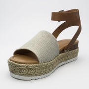 Women Espadrilles Flatform Open Toe Buckle Ankle Strap Dressy Wedge Casual Sandal