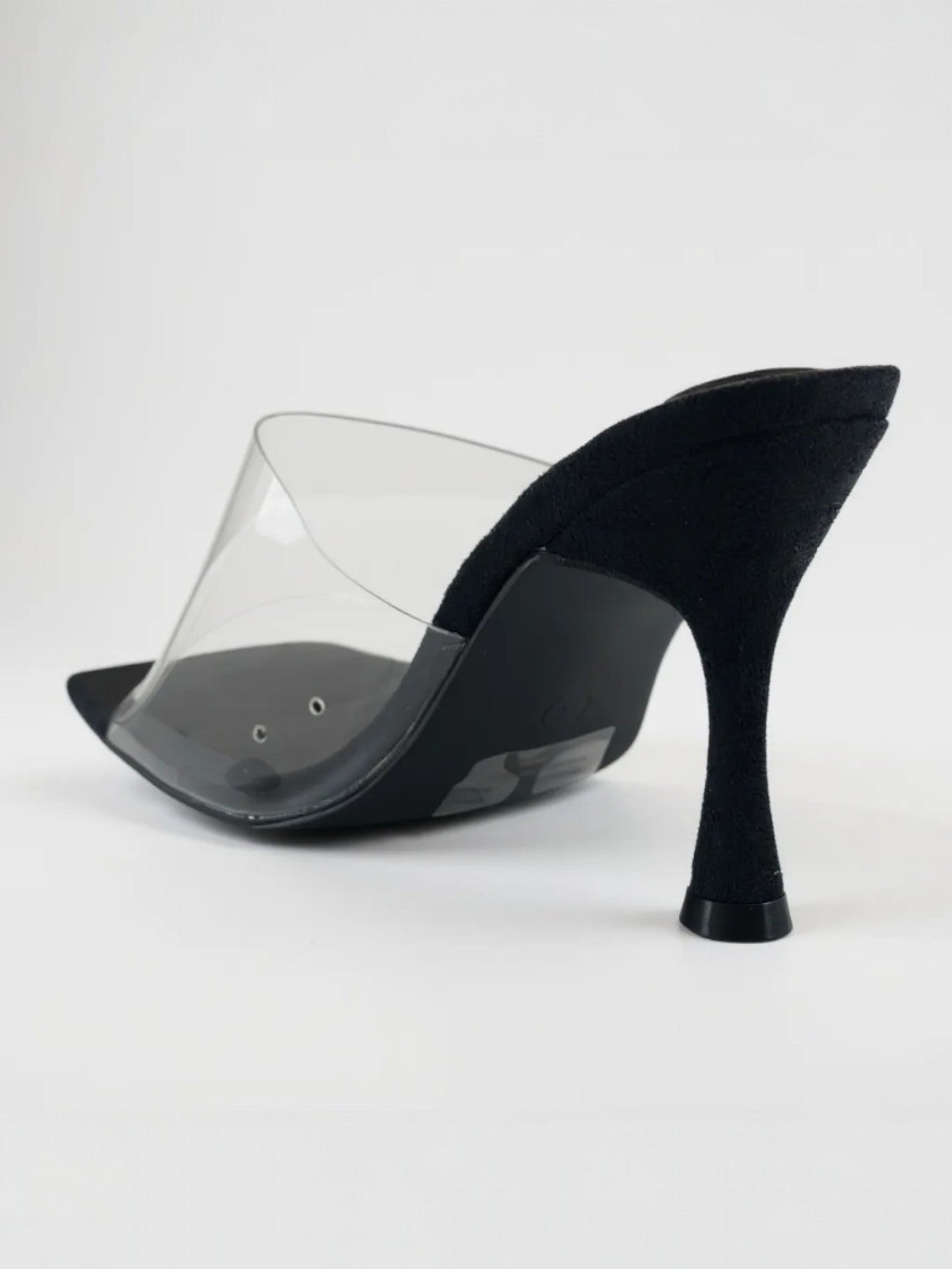 Women Sexy Square-Toe Transparent Overlay High stiletto Heels Dressy Sandals