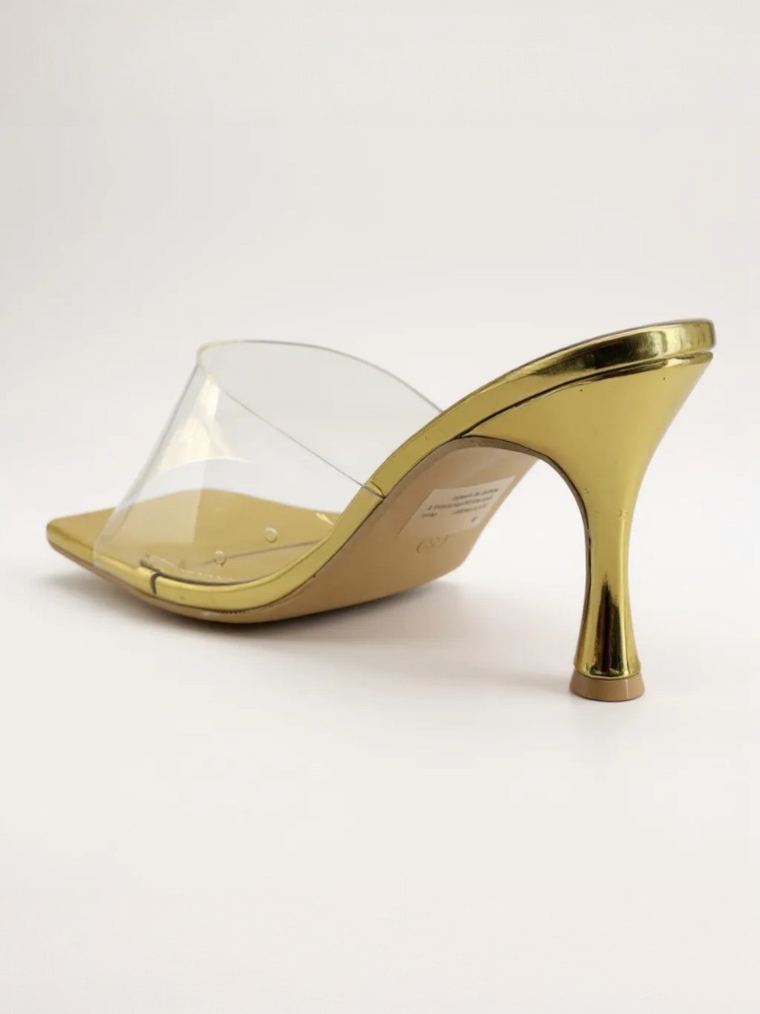 Women Sexy Square-Toe Transparent Overlay High stiletto Heels Dressy Sandals