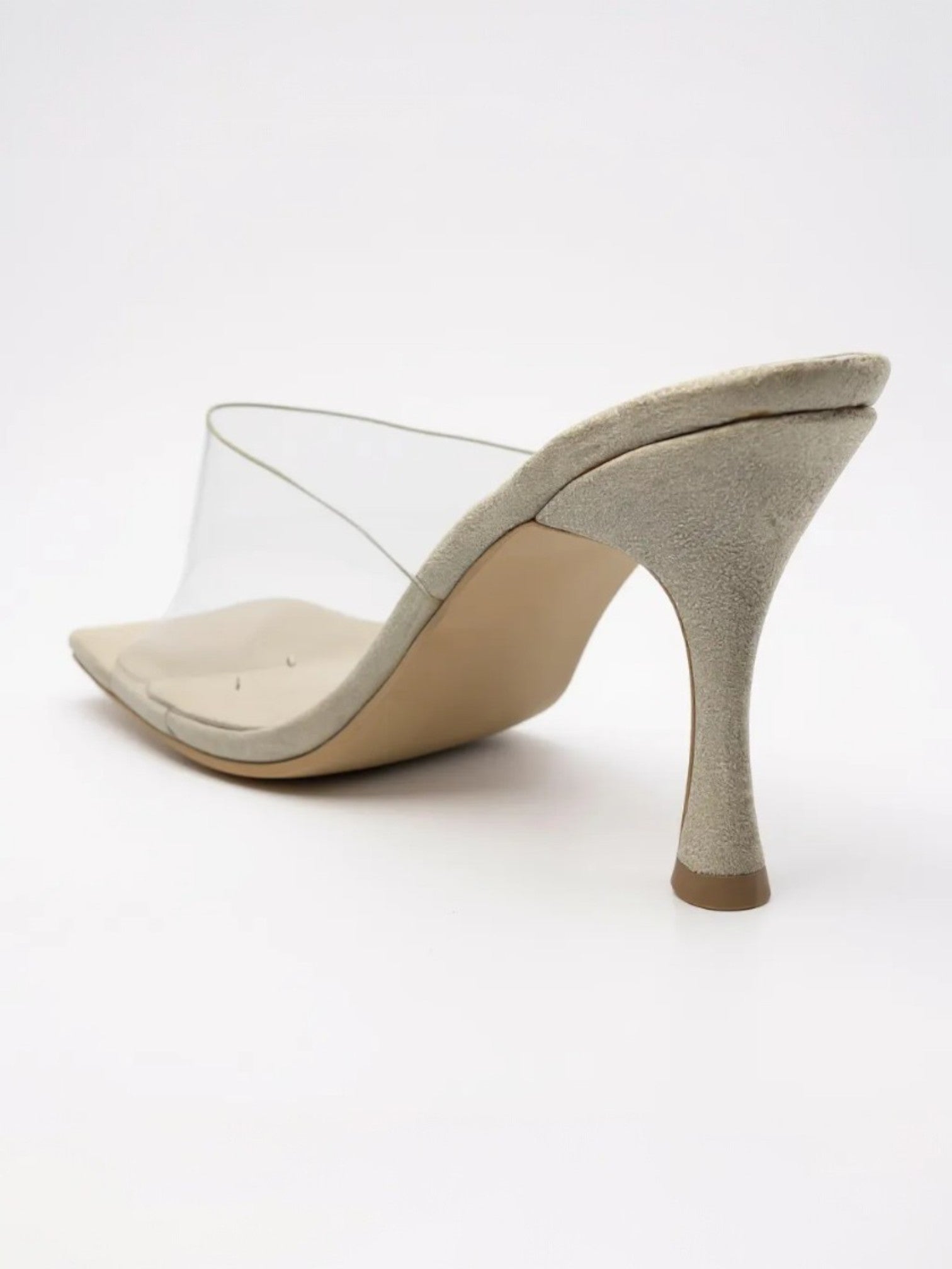 Women Sexy Square-Toe Transparent Overlay High stiletto Heels Dressy Sandals
