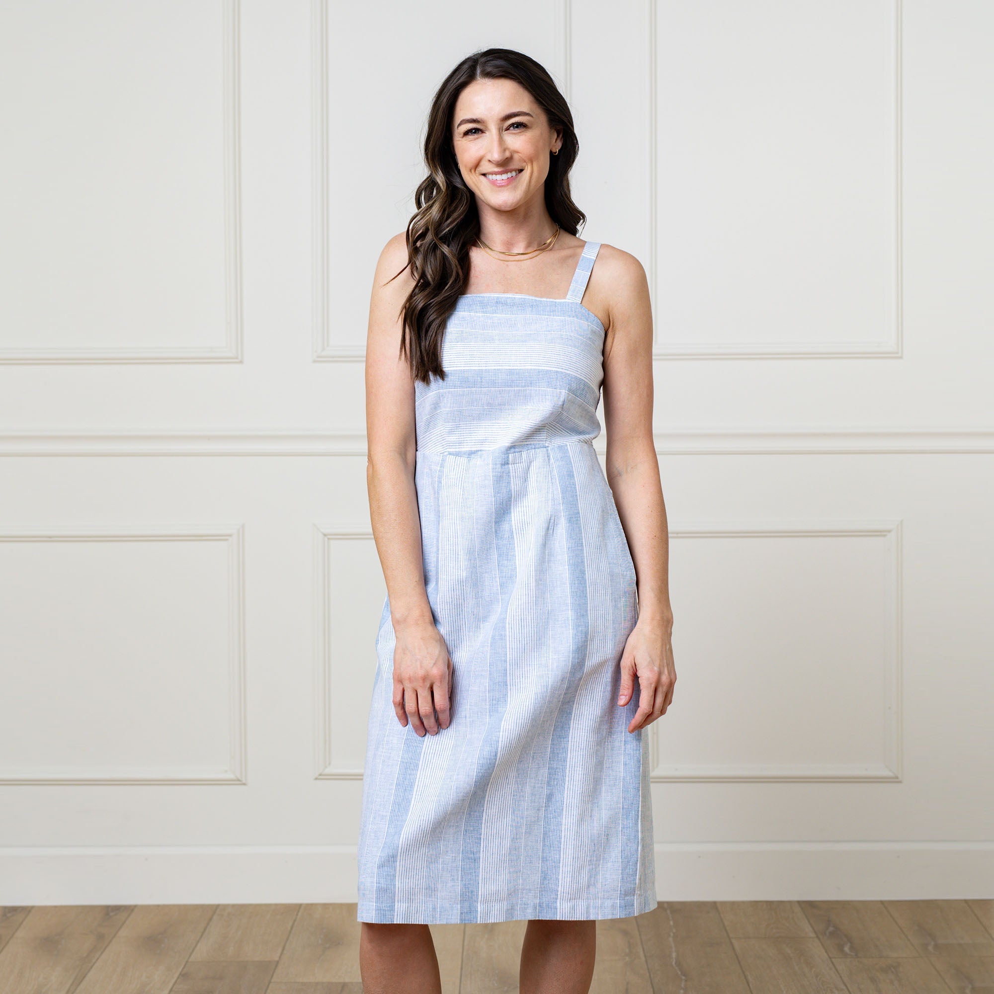 Linen Sheath Midi Dress