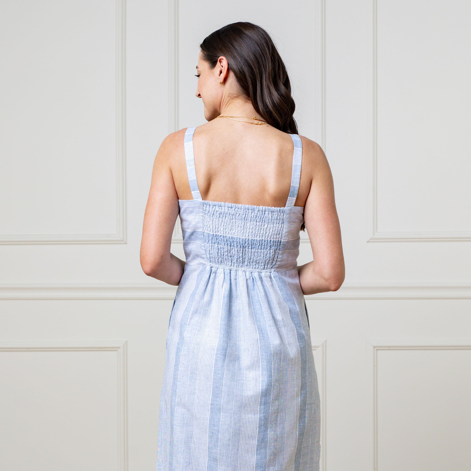 Linen Sheath Midi Dress