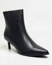 Fashion Mes Women 2.5-Inch Kitten Heel Ankle Booties | Pointed-Toe Side Zipper