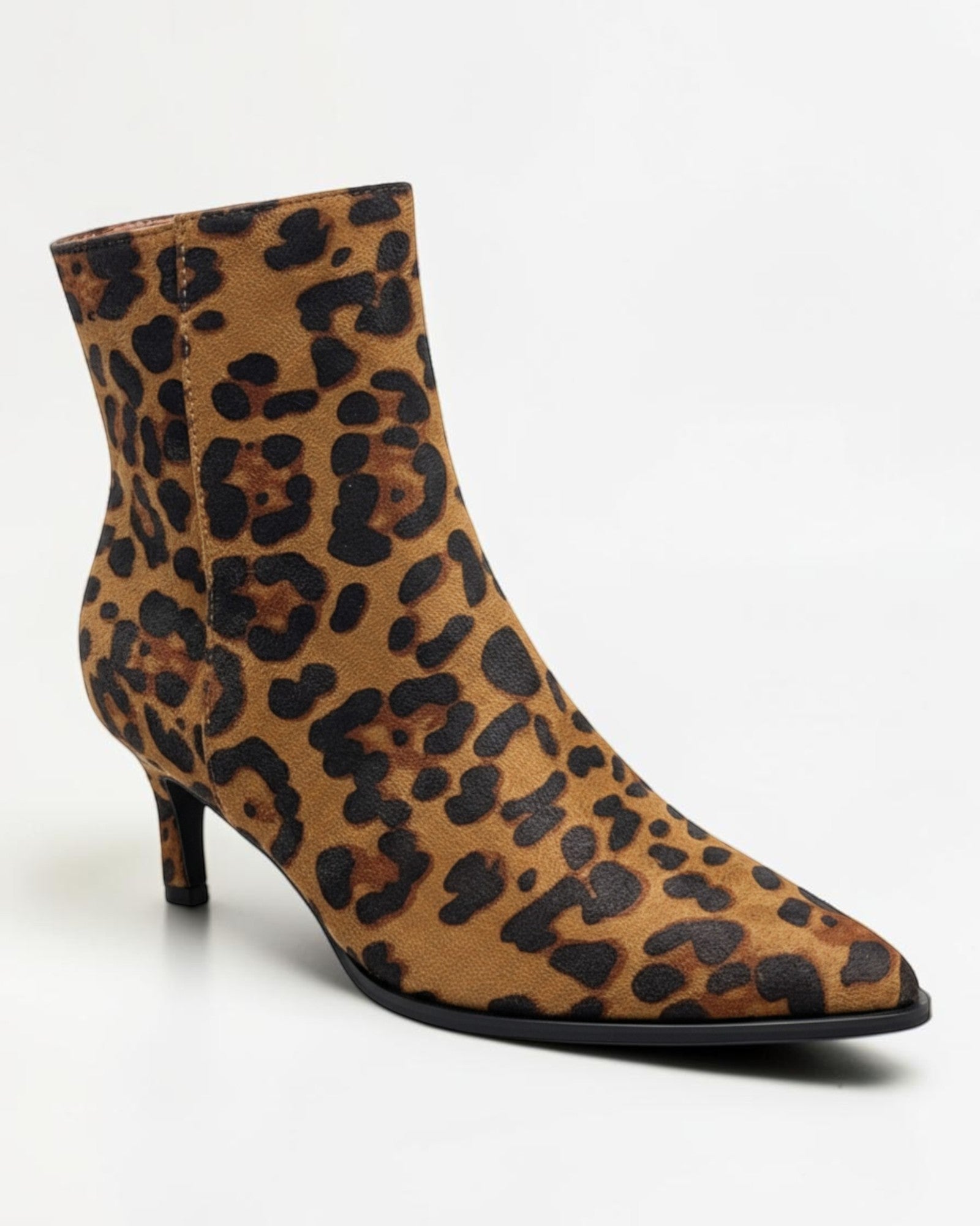 Fashion Mes Women 2.5-Inch Kitten Heel Ankle Booties | Pointed-Toe Side Zipper