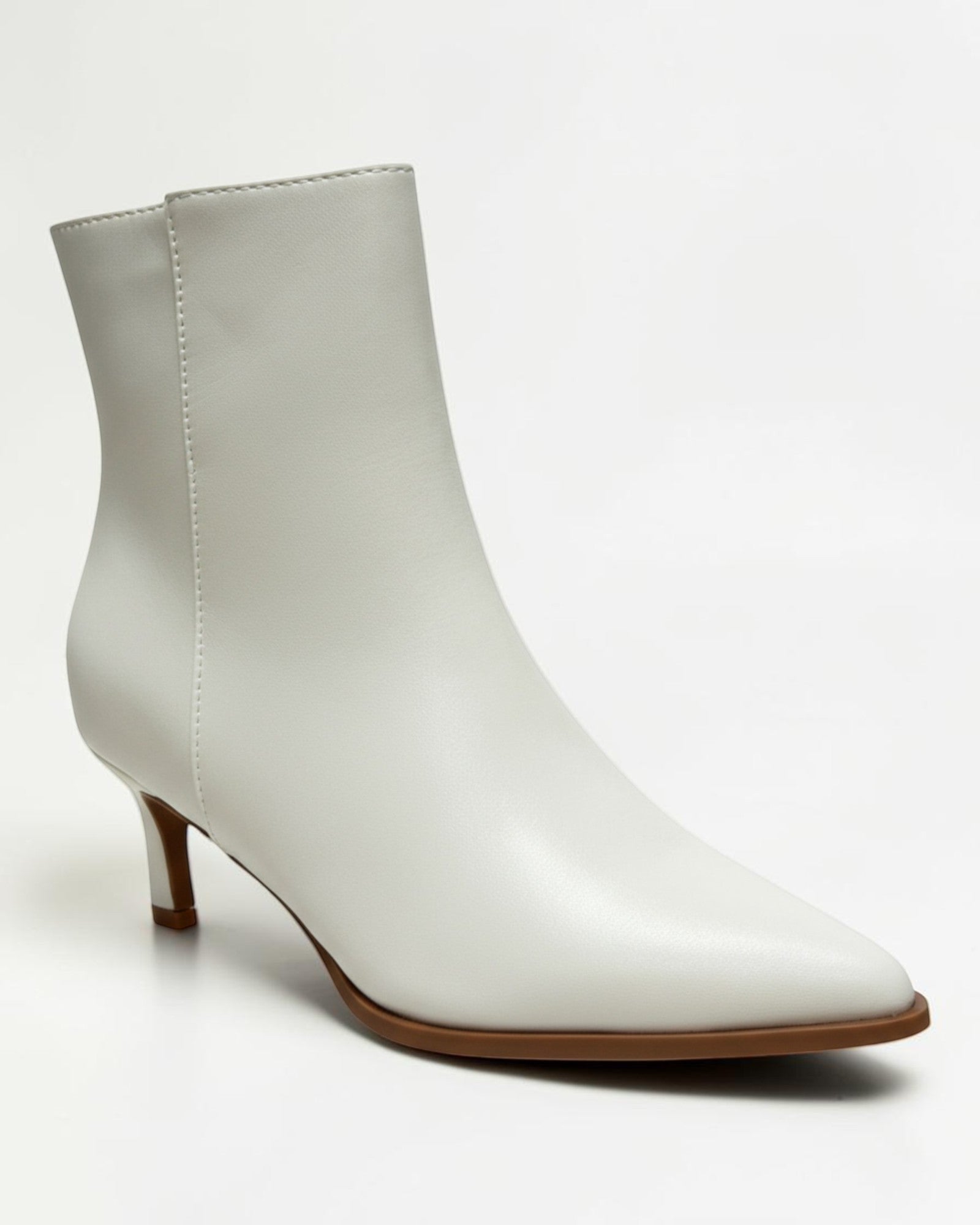 Fashion Mes Women 2.5-Inch Kitten Heel Ankle Booties | Pointed-Toe Side Zipper