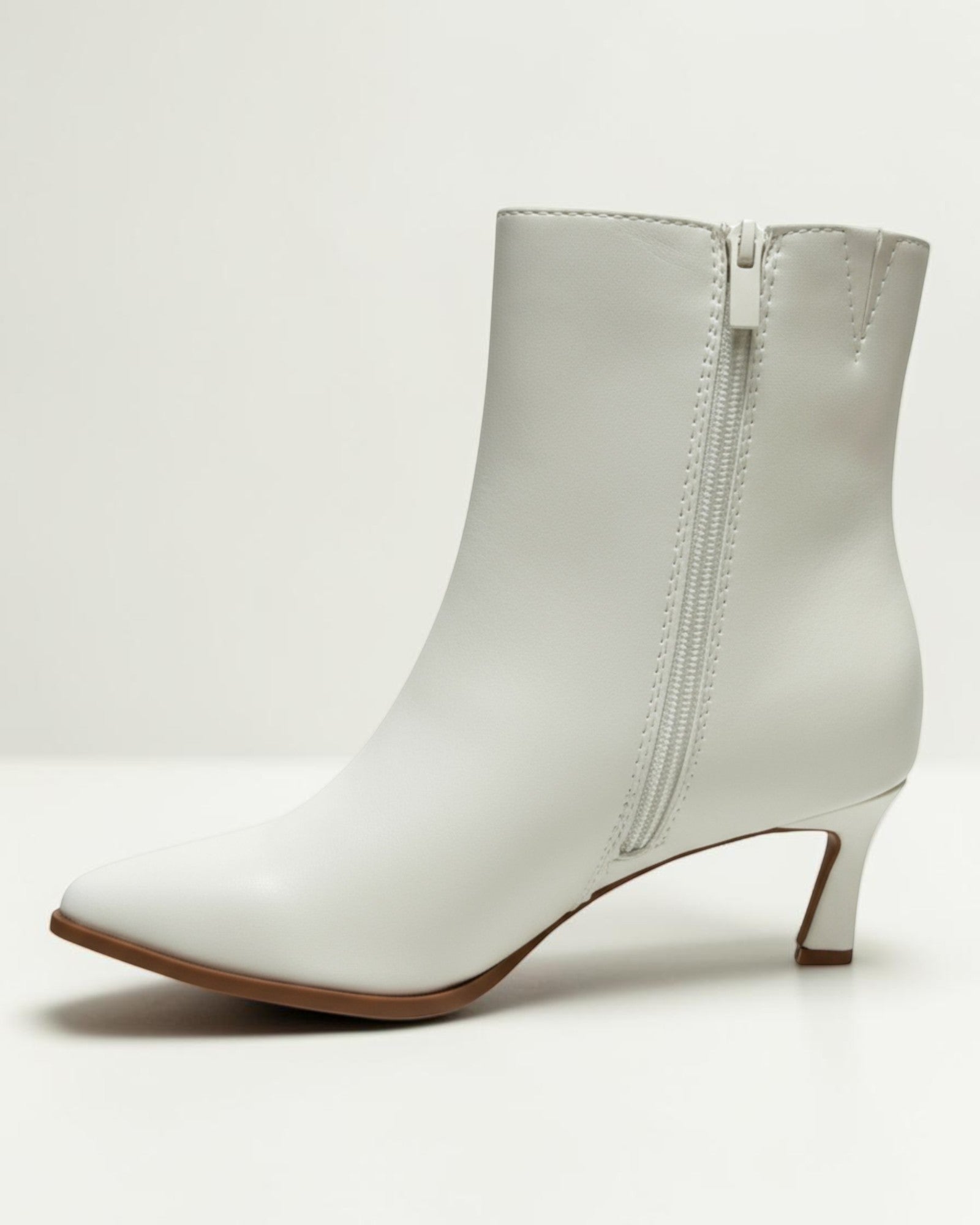 Fashion Mes Women 2.5-Inch Kitten Heel Ankle Booties | Pointed-Toe Side Zipper