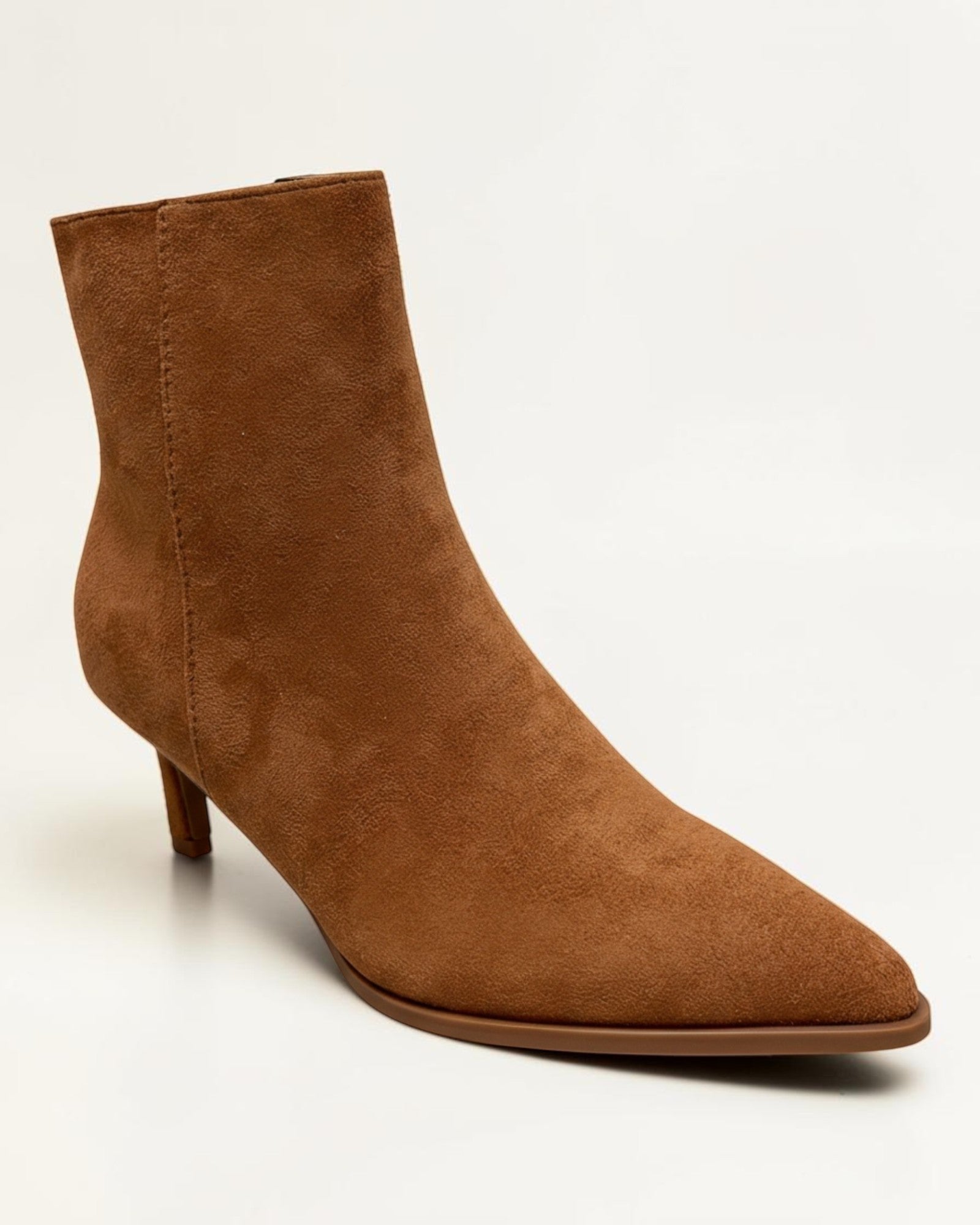 Fashion Mes Women 2.5-Inch Kitten Heel Ankle Booties | Pointed-Toe Side Zipper