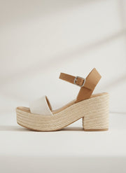 Fashion Mes Women's Jute Platform Wedge Sandal — Open Toe Ankle Strap Boho Summer