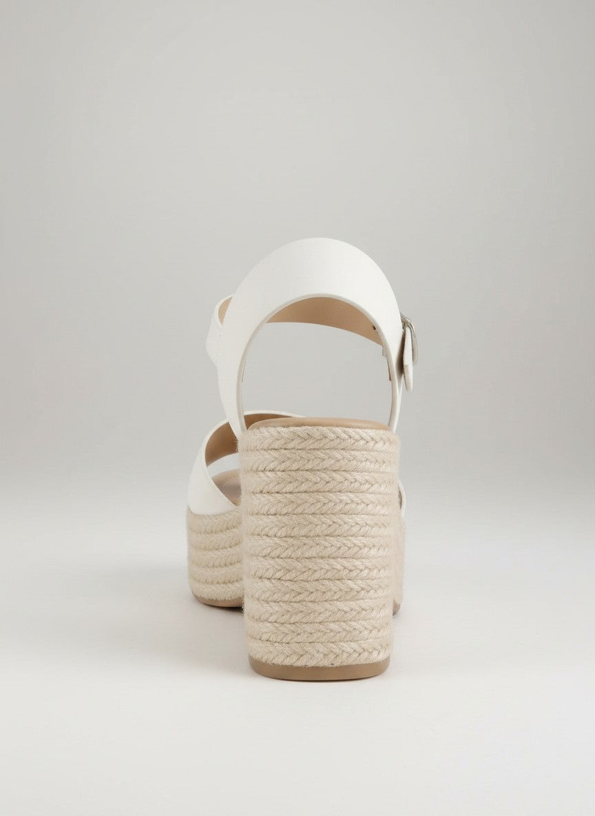 Fashion Mes Women's Jute Platform Wedge Sandal — Open Toe Ankle Strap Boho Summer