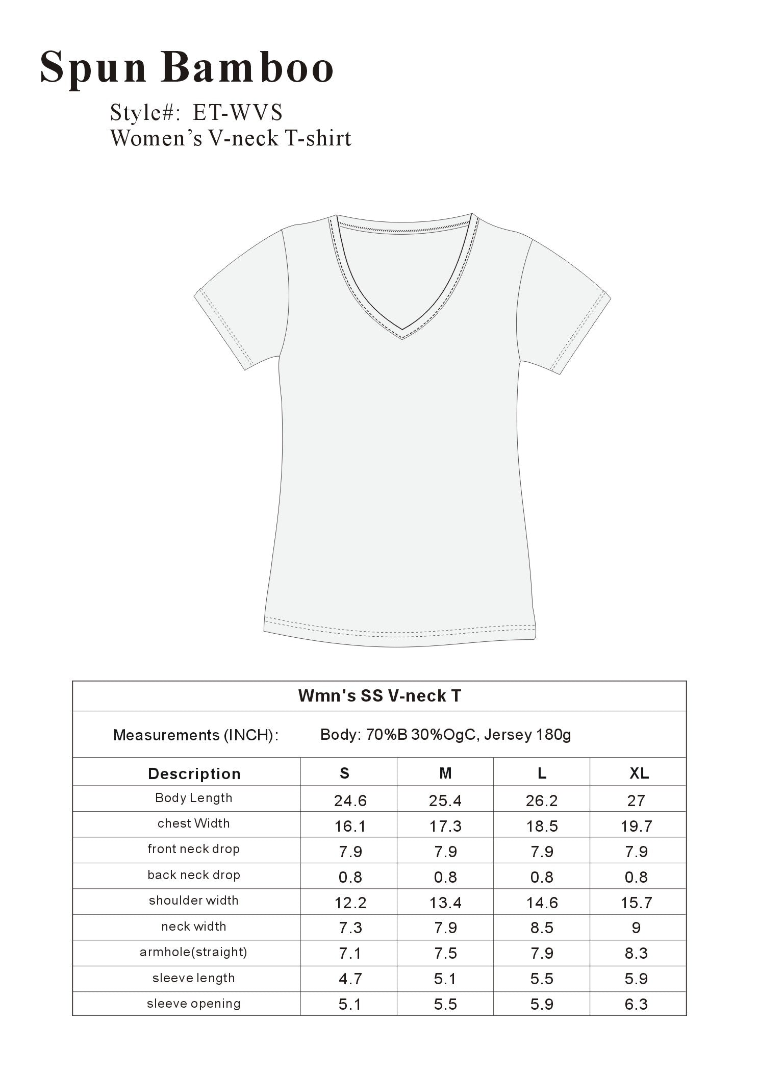 Women's Bamboo Viscose/Cotton V-Neck Cap Sleeve T-Shirt with Be Kind Printed