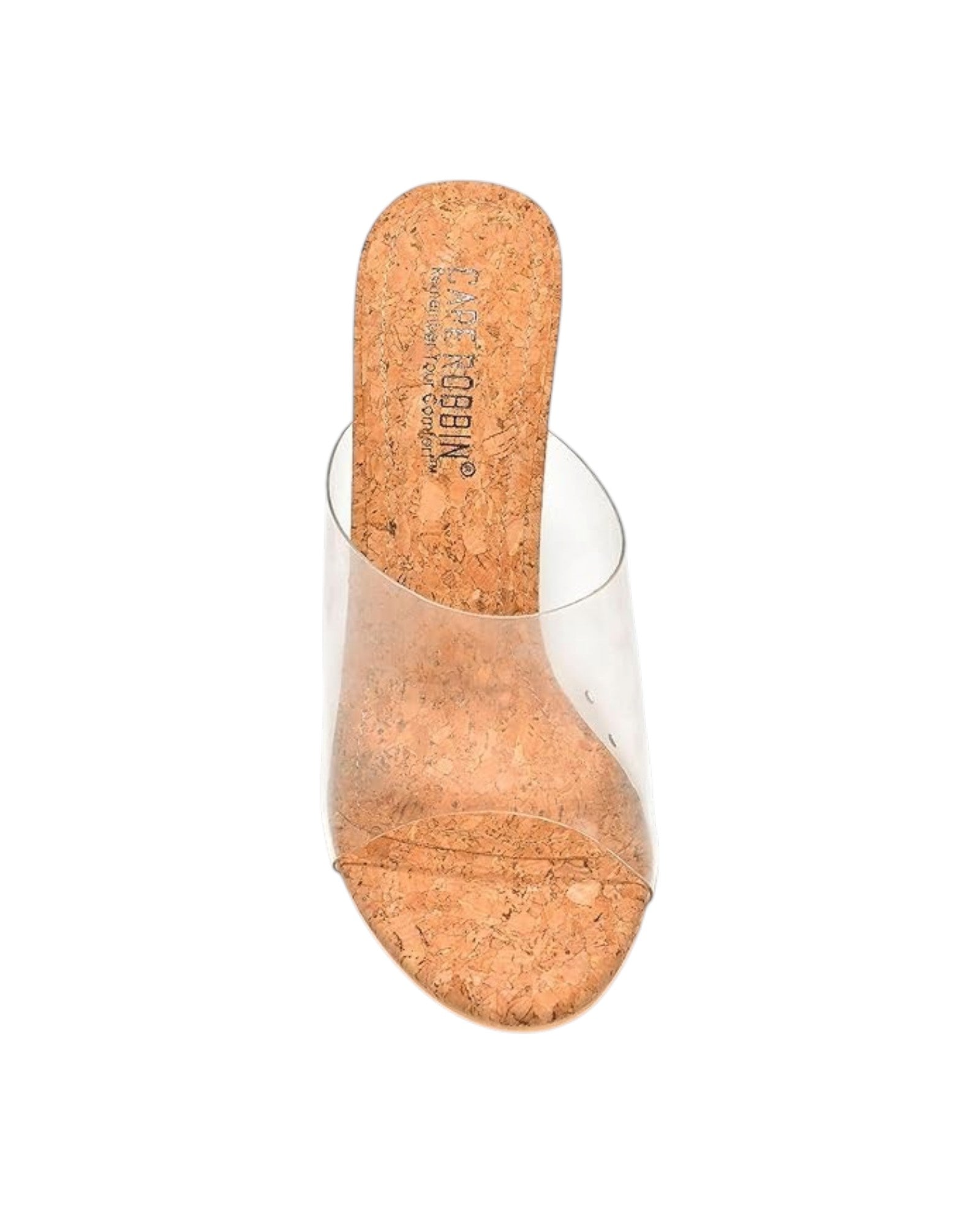 Fashion Mes Women's Chunky Block Heel Mule — Open Toe Transparent Upper High Heel