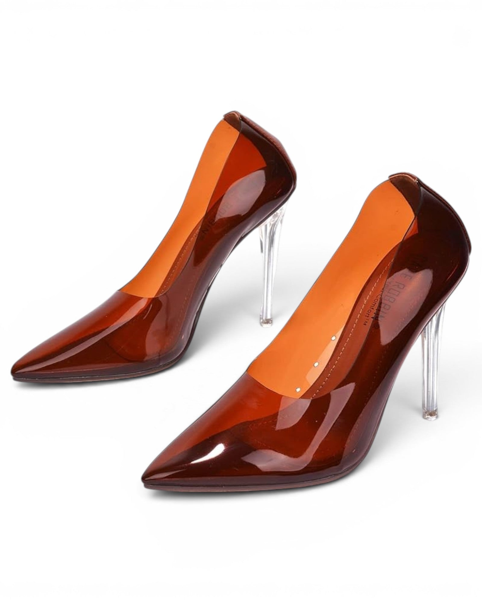 Fashion Mes Women's Lucite Clear Heel Pump — Pointed Toe Transparent 3.75 Inch Stiletto