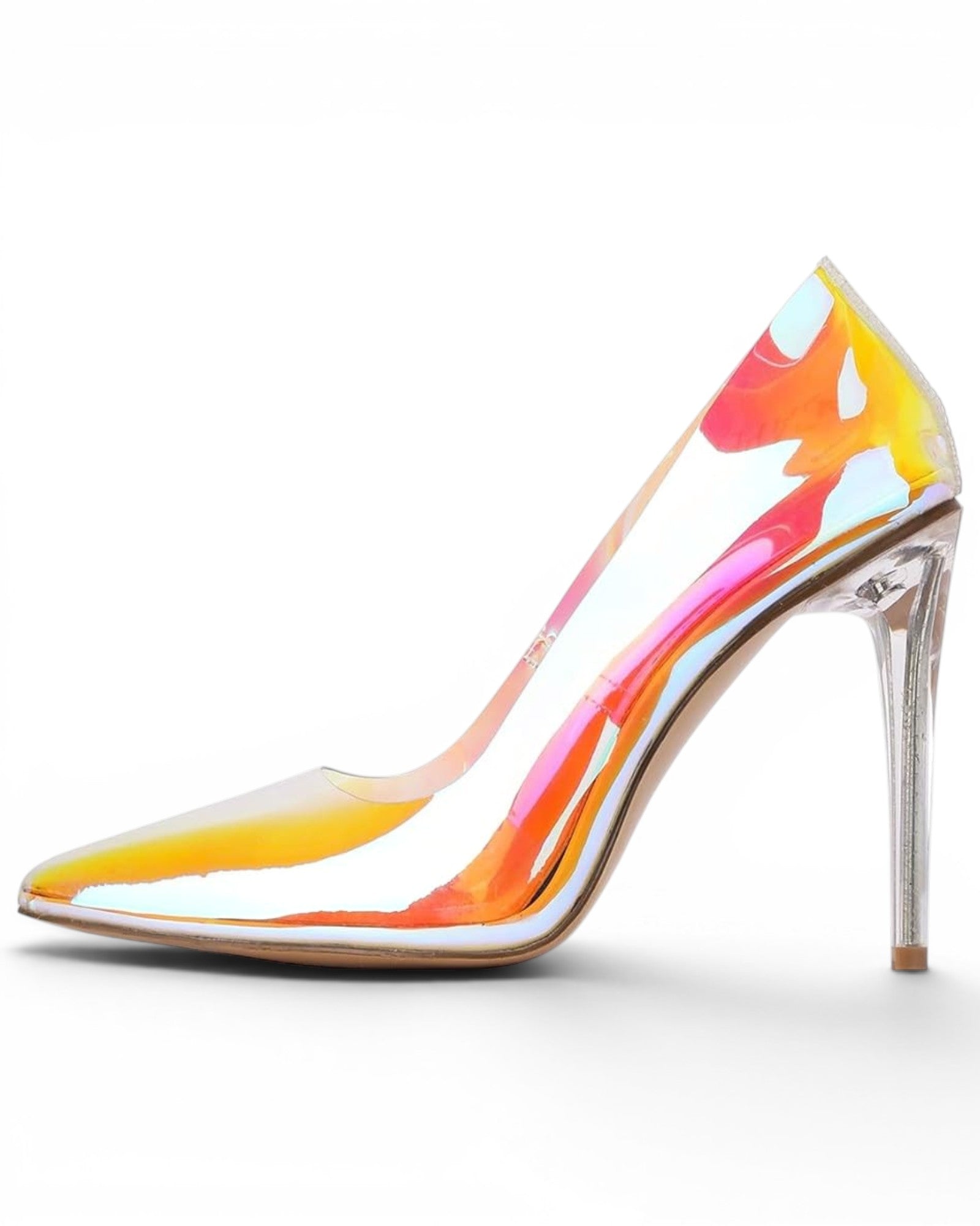 Fashion Mes Women's Lucite Clear Heel Pump — Pointed Toe Transparent 3.75 Inch Stiletto