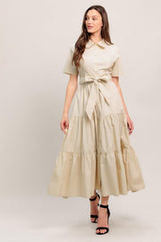 WORTH THE WAIT WOVEN MIDI DRESS