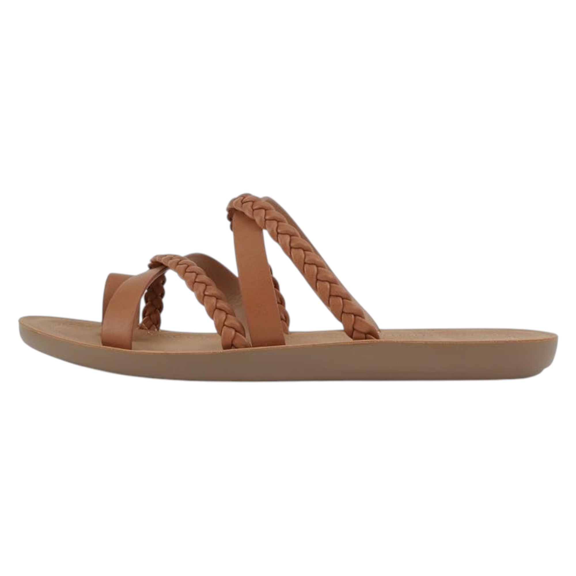 Soda Women Fashion Comfortable Slip On Flat Cross bands Toe Ring Fashion Sandals