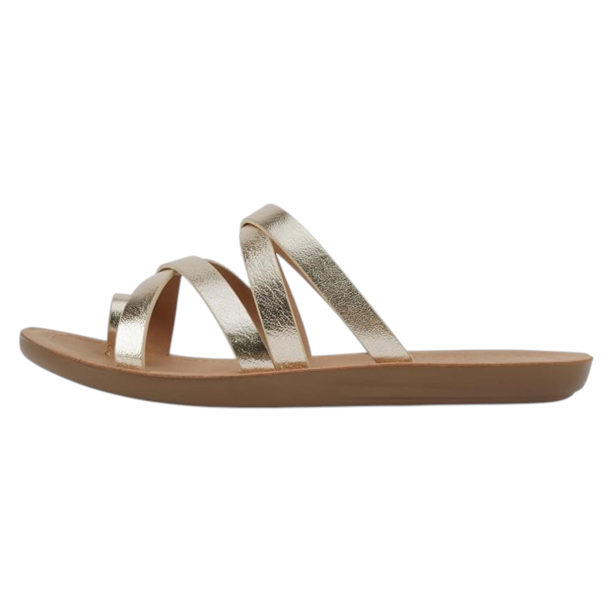 Soda Women Fashion Comfortable Slip On Flat Cross bands Toe Ring Fashion Sandals