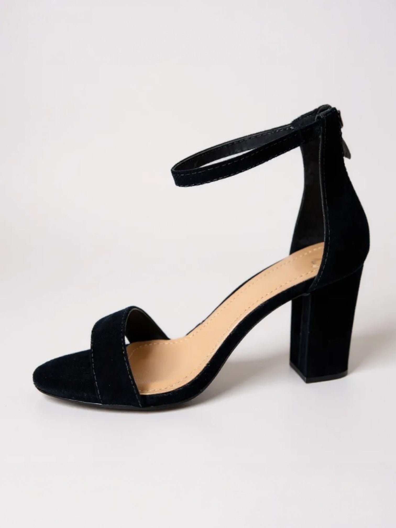Women's Fashion Open Toe Ankle Strap w/Back Zipper Dressy High Heel Sandal