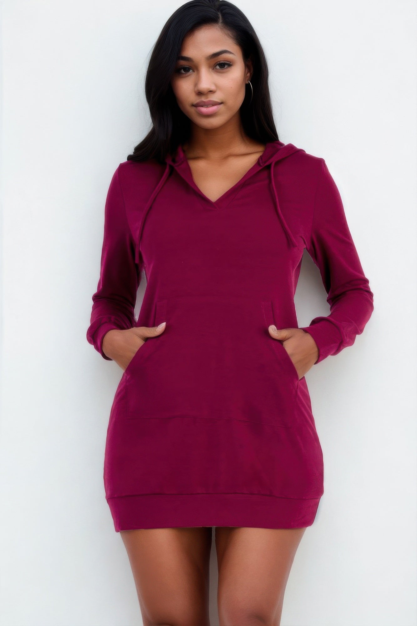 burgundy hoodie dress Wipeout Hoodie Dress (Burgundy)